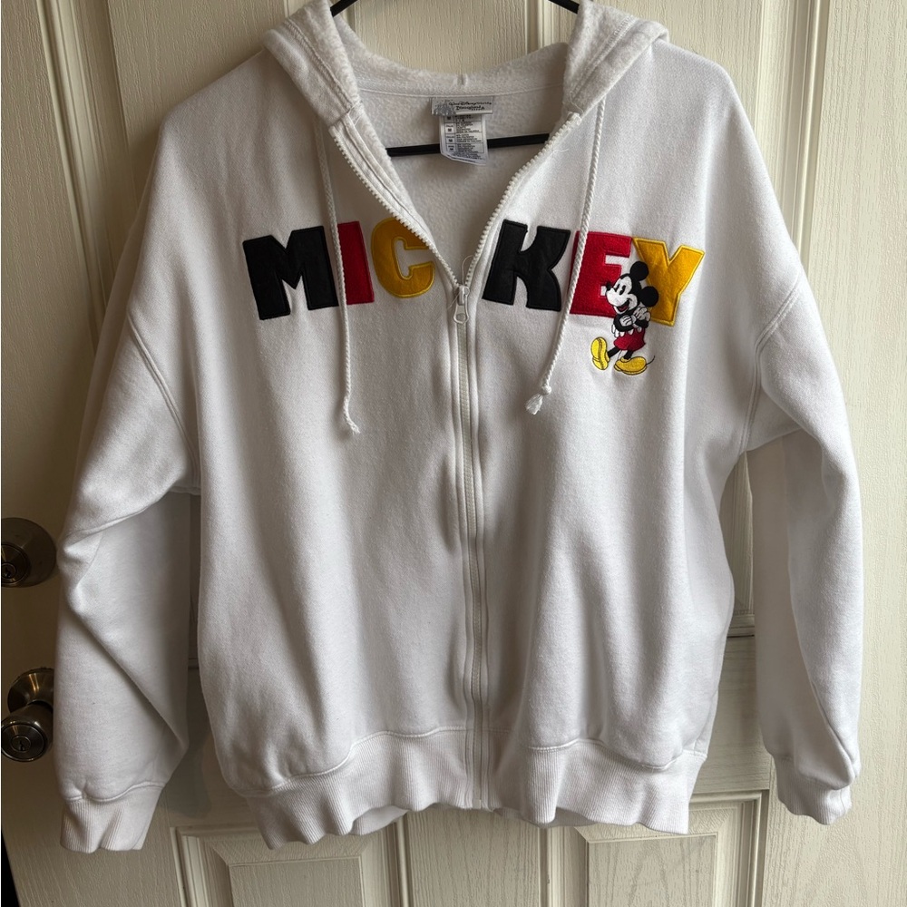 Disney White Hoodie with Mickey Mouse Design